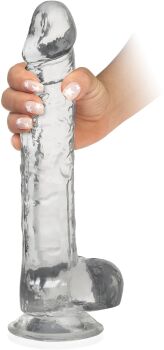DUŻY PENIS 29 cm NA MOCNEJ PRZYSSAWCE REALISTYCZNE DILDO Z JĄDRAMI - 79072768