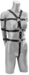 SKÓRZANA UPRZĄŻ DO KRĘPOWANIA - SOLIDNE PASY W FORMIE BODY - BDSM, SADO-MASO - 70875128