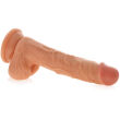 Realistyczny sztuczny penis z jądrami cielisty dildo 19 cm  - 75506128 - 3