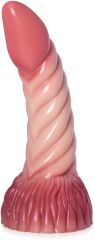 DILDO SPIRALNE SKRĘCONE Z PRZYSSAWKĄ SILIKONOWE DUŻY PENIS CZŁONEK 22cm - 76789912