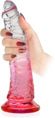 ŻELOWE DILDO ELASTYCZNY PENIS Z PRZYSSAWKĄ 17 cm - 73363341