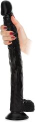 DŁUGIE ELASTYCZNE DILDO 38 cm ŻYLASTY PENIS NA PRZYSSAWCE - 75477021