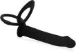 SZTUCZNE DILDO Z PIERŚCIENIEM RINGIEM NA PENISA I JĄDRA DO STYMULACJI ANALNEJ STRAP-ON - 67643155 - 2