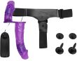 STRAP ON WIBRUJĄCY PODWÓJNY PENIS DILDO NA PASKU WIBRATOR DAMSKI DLA PAR - 75678911 - 4