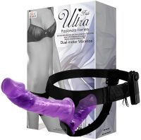 STRAP ON WIBRUJĄCY PODWÓJNY PENIS DILDO NA PASKU WIBRATOR DAMSKI DLA PAR - 75678911