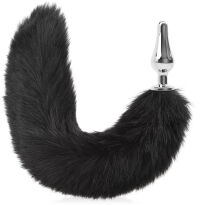 PUCHATA DŁUGA 49 CM LISIA KITA ZE SMUKŁYM, METALOWYM KORKIEM ANALNYM - PLUG DO ANUSA - 74051276
