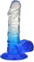 SZTUCZNY PENIS 15 cm DWUKOLOROWE DILDO NA MOCNEJ PRZYSSAWCE - 75828366