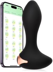 ELEGANCKI AKSAMITNY KOREK ANALNY SEX PLUG APP STEROWANY SMARTFONEM APLIKACJE - 76678891