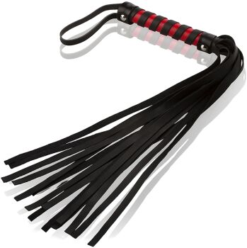 CZARNY SKÓRZANY PEJCZ 45CM DO ZABAW W STYLU BDSM - WDK 8883 