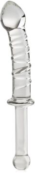 SZKLANE DILDO POCHWOWO-ANALNE PAŁKA PENETRACYJNA PENIS ZE SZKŁA - 71334865