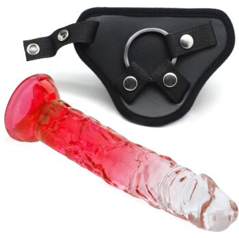 STRAP-ON ŻELOWY PENIS SEX DILDO ANALNE I WAGINALNE DLA PAR GADŻET EROTYCZNY - 87661898