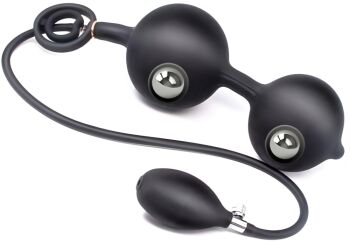 POMPOWANE WIBRUJĄCE KULKI GEJSZY - EROTYCZNE DWIE DUŻE KULKI Z POMPKĄ - 76789078