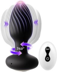 WIBRUJĄCY KOREK ANALNY Z PILOTEM - RUCH ROTACYJNY - 64 FUNKCJE ZDALNIE STEROWANY ANAL PLUG - 89817666