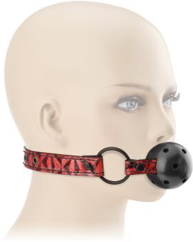 REGULOWANY KNEBEL BDSM Z DZIURKOWANĄ KULKĄ ABS - 70000971