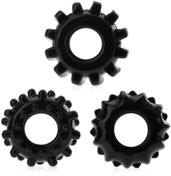 ZESTAW SOLIDNYCH PIERŚCIENI EREKCYJNYCH 3x COCK RING - 77796323