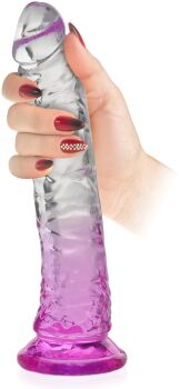 ŻELOWE DILDO ELASTYCZNY PENIS Z PRZYSSAWKĄ 20 cm - 79571599