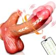 WIBRATOR DILDO Z JĄDRAMI Z RUCHEM POSUWISTYM I OBROTOWYM PENIS PODGRZEWANY DO 39stC APLIKACJA - 65864356 - 2