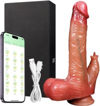WIBRATOR DILDO Z JĄDRAMI Z RUCHEM POSUWISTYM I OBROTOWYM PENIS PODGRZEWANY DO 39stC APLIKACJA - 65864356