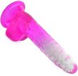 ELEASTYCZNY PENIS MĘSKIE DILDO Z JĄDRAMI I PRZESSAWKĄ ŻELOWY DONG - 61891765 - 3