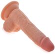 DILDO Z RUCHOMYM RDZENIEM - PENIS Z JĄDRAMI I Z RUCHOMĄ SKÓRKĄ - MOCNA PRZYSSAWKA - 87651100 - 2