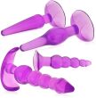 ZESTAW 4 SZT. ŻELOWY KOREK ANALNY RÓŻNE WIELKOŚCI DILDO ANAL PLUG MEGA DOZNANIA - 75631116 - 2