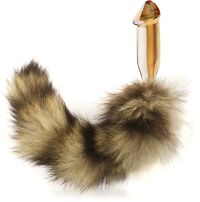 SZKLANY PENIS, KOREK Z LISIM OGONEM - 75045943