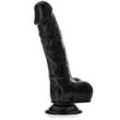 Sztuczny realistyczny penis długie dildo czarne17,5 cm - 73834446 - 2