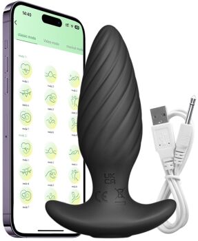 WIBRUJĄCY KOREK ANALNY WIBRATOR ANALNY STEROWANY TELEFONEM BLUETOOTH ANAL PLUG ANUS - 87654579