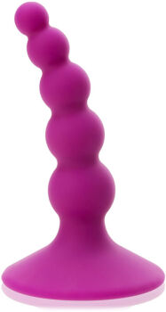 ZAGIĘTY SILIKONOWY KULKOWY KOREK, PLUG ANALNY Z PRZYSSAWKĄ - 50237802