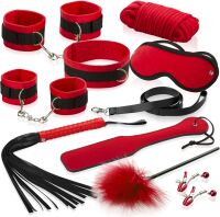 MEGA DUŻY ZESTAW EROTYCZNY BDSM BONDAGE Z POLARU - 78940018