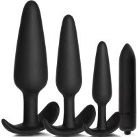 ZESTAW 3 KORKÓW ANALNYCH Z RĄCZKĄ + MINI WIBRATOR DAMSKI DO ŁECHTACZKI I WAGINY - 78765579