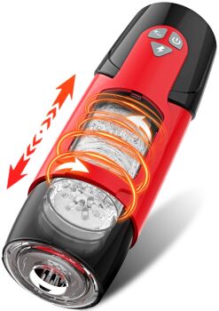AUTOMATYCZNY MASTURBATOR MĘSKI 7 PCHNIĘĆ RUCHU POSUWISTEGO + SSANIE + ROTACJA - 89705455
