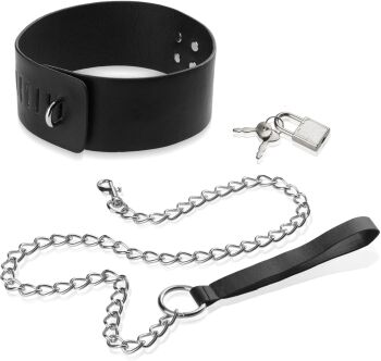 OBROŻA NA KŁÓDKĘ I SMYCZ NA ŁAŃCUCHU ZESTAW BDSM - 73531803