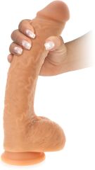 ŻYLASTY PENIS ELASTYCZNE DILDO Z JĄDRAMI NA PRZYSSAWCE - 72693860