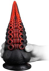 FUTURYSTYCZNY PENIS SEX DILDO Z PRZYSSAWKĄ PLUG KOREK ANALNY Z PRZYSSAWKĄ - 78899976