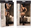 EROTYCZNA SIATECZKA BODYSTOCKING Z OTWARTYM KROKIEM TOP + POŃCZOCHY - 70916337 - 3