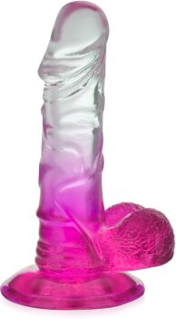 SZTUCZNY PENIS 15 cm DWUKOLOROWE DILDO NA MOCNEJ PRZYSSAWCE - 72687839