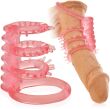 STYMULUJĄCY PIERŚCIEŃ EREKCYJNY COCK RING Z 4 PĘTLAMI NA PENISA I JĄDRA - 73209501 - 3