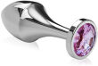 METALOWY KOREK ANALNY Z OZDOBNYM KRYSZTAŁEM PLUG DO ANUSA STAL NIERDZEWNA - 78654671 - 3