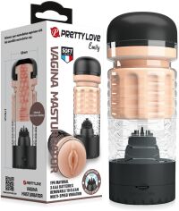 MASTURBATOR WIBRACYJNY Z JĘZYCZKIEM I STYMULUJĄCYMI WYPUSTKAMI - 73779439