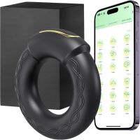 DUŻY WIBRACYJNY PIERŚCIEŃ RING EREKCYJNY NA PENISA - STAROWANY SMARTFONEM - 76990757