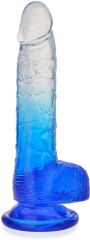 SZTUCZNY MĘSKI PENIS ŻELOWE DILDO CZŁONEK Z PRZYSSAWKĄ REALISTYCZNY DONG 22cm - 78654457