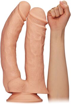 GIGANTYCZNY PODWÓJNY PENIS XXXL DO PENETRACJI POCHWY I ANUSA OLBRZYMIE DILDO NA PRZYSSAWCE - 76979567