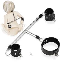 UPRZĄŻ BDSM DO KRĘPOWANIA OBROŻA I KAJDANY NA METALOWYM DRĄŻKU - 77812415