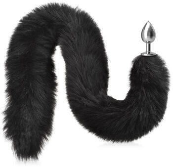 BARDZO DŁUGA LISIA KITA 85 CM - PUCHATY KOREK ANALNY, METALOWY PLUG DO ANUSA - 76340508