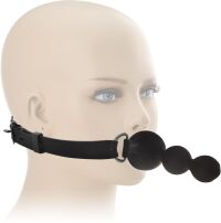 SILIKONOWY KNEBEL BDSM KULKOWE DILDO STRAP-ON 2w1 - 79026555