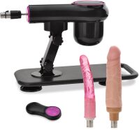 NOWOCZESNA SEX MASZYNA WIBRATOR POSUWISTY + 2 DILDO + 420 RUCHÓW/MIN + PILOT BEZPRZEWODOWY - 98999811