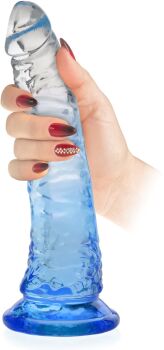 ŻELOWE DILDO ELASTYCZNY PENIS Z PRZYSSAWKĄ 17 cm - 75024768