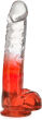 DWUKOLOROWE DILDO 24 cm ŻELOWY SZTUCZNY PENIS NA MOCNEJ PRZYSSAWCE - 78955402 - 3