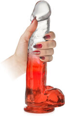 DWUKOLOROWE DILDO 24 cm ŻELOWY SZTUCZNY PENIS NA MOCNEJ PRZYSSAWCE - 78955402